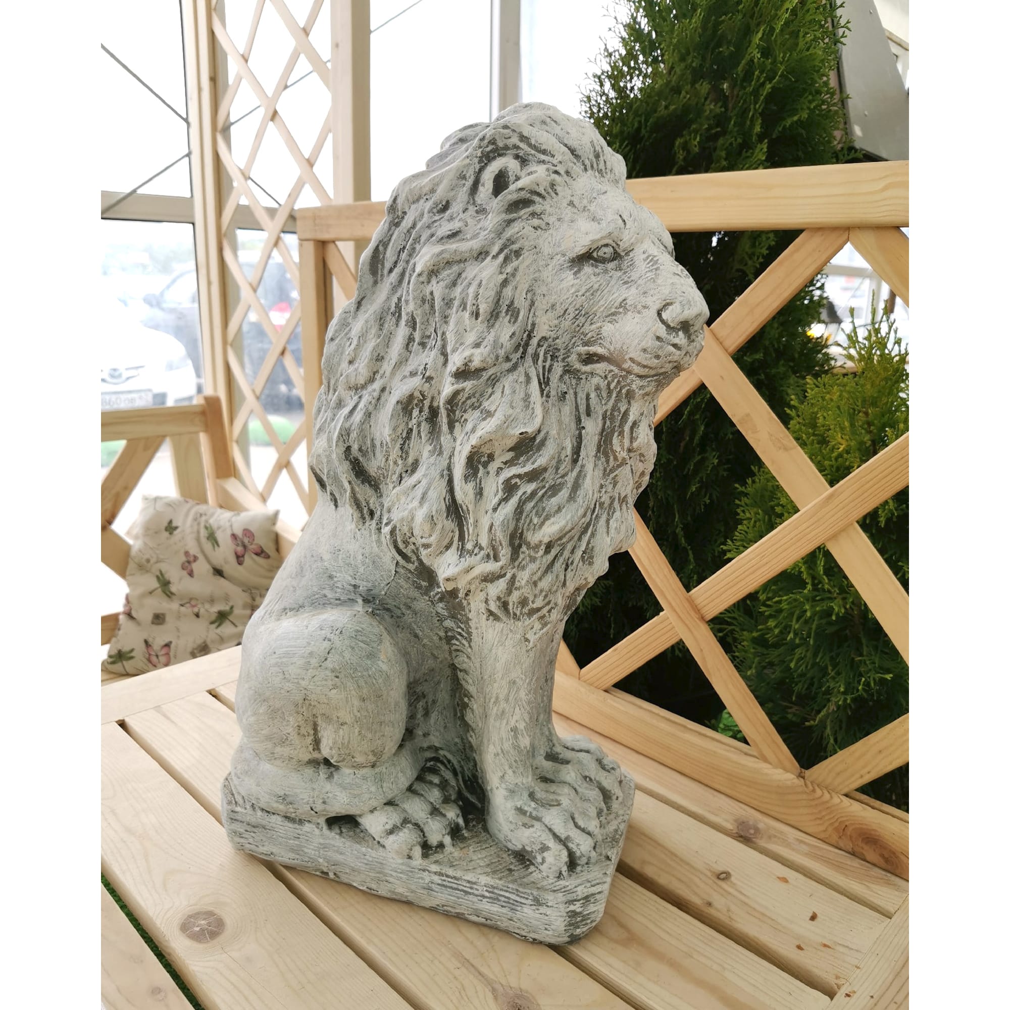 82558143 Садовая фигура «Лев смотрит вправо» высота 52 см Santreyd  - Вид №3