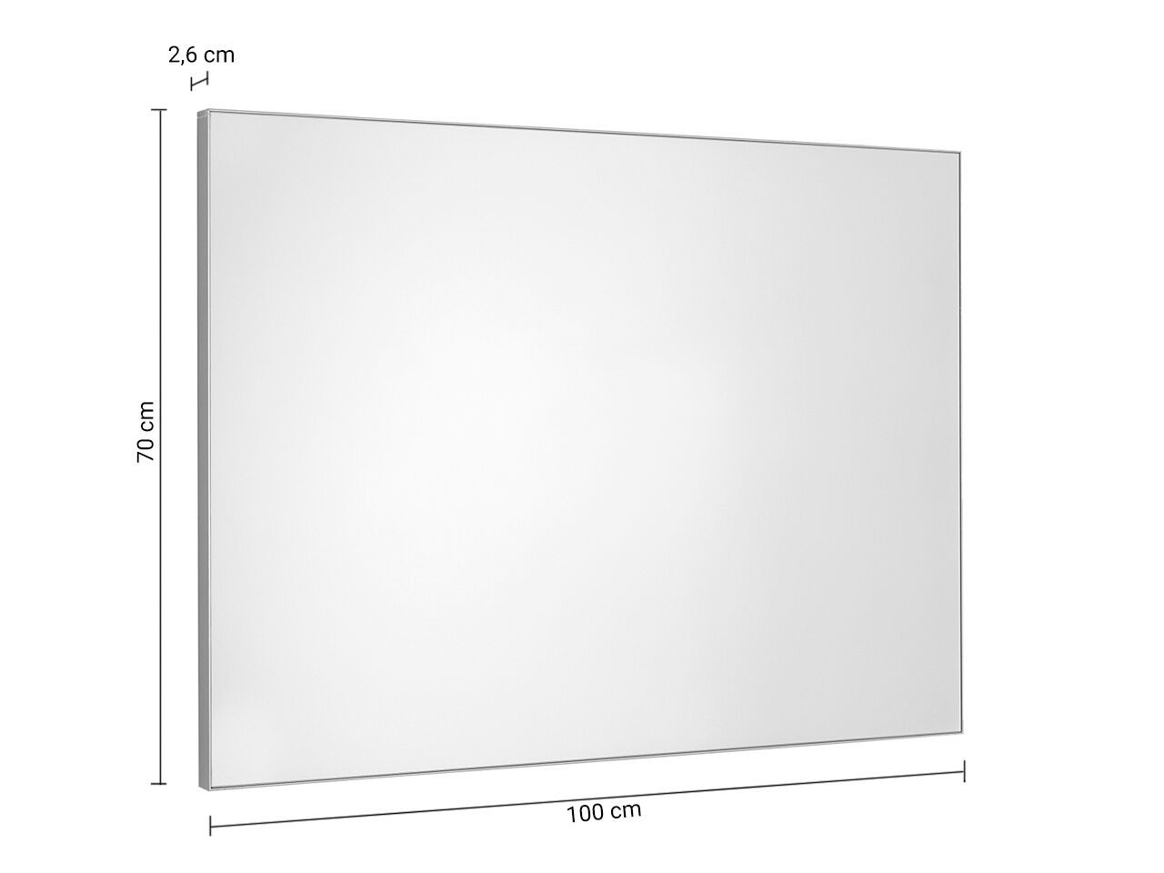 Прямоугольное зеркало с рамкой из ПВХ для ванной комнаты GEDY HENRI ARCH-00103947 - Вид №4