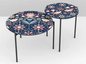 PICTOOM Низкий круглый журнальный столик Modern hippie