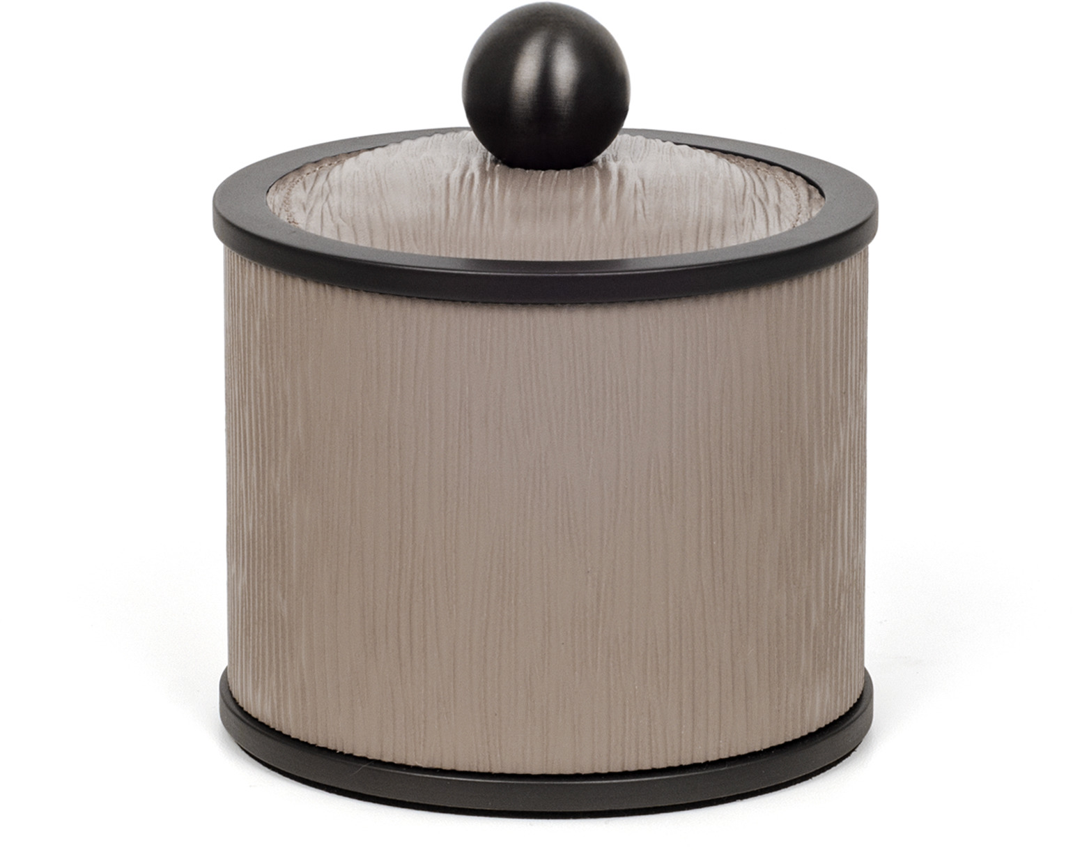 Держатель для ватных дисков Olimpia круглый - Ø 10,7XH11 см / металлическая отделка_вороненая латунь / зернистая кожа_темно-синий