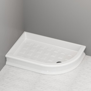 133201 Душевой поддон четверть круга 80x120 DX цвет Белая глазурь Kerasan RETRO Италия