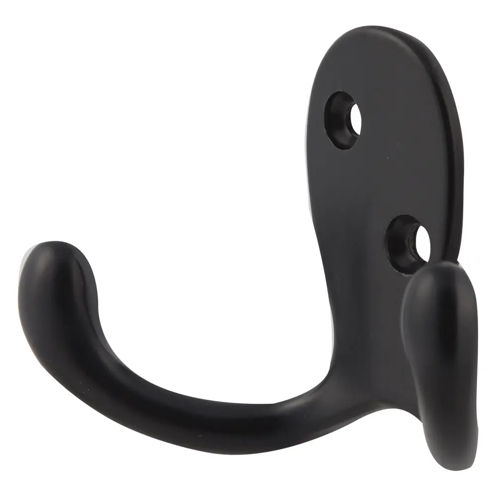 Крючок двухрожковый Модерн LK0202BL, металл, цвет чёрный LAMPLANDIA STLM-2197142