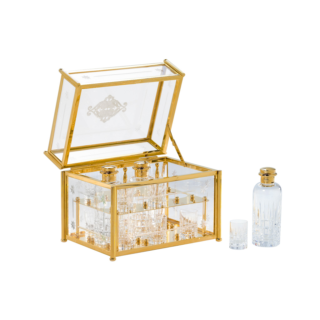 FS12-6162 FS12-6162 Маленькая коробка для спиртных напитков ПАРФЮМЕРНЫЕ ЯЩИКИ Cristal & Bronze PERFUME BOXES  - Вид №1