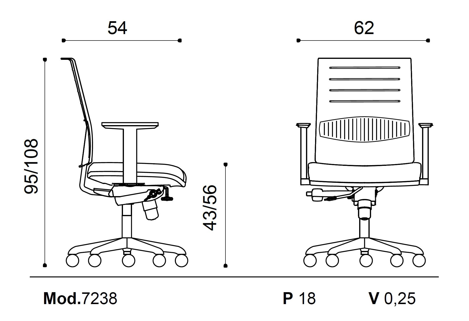 Поворотный операционный офисный стул с подлокотниками Ares Line Zero7 ARCH-00147600 - Вид №3