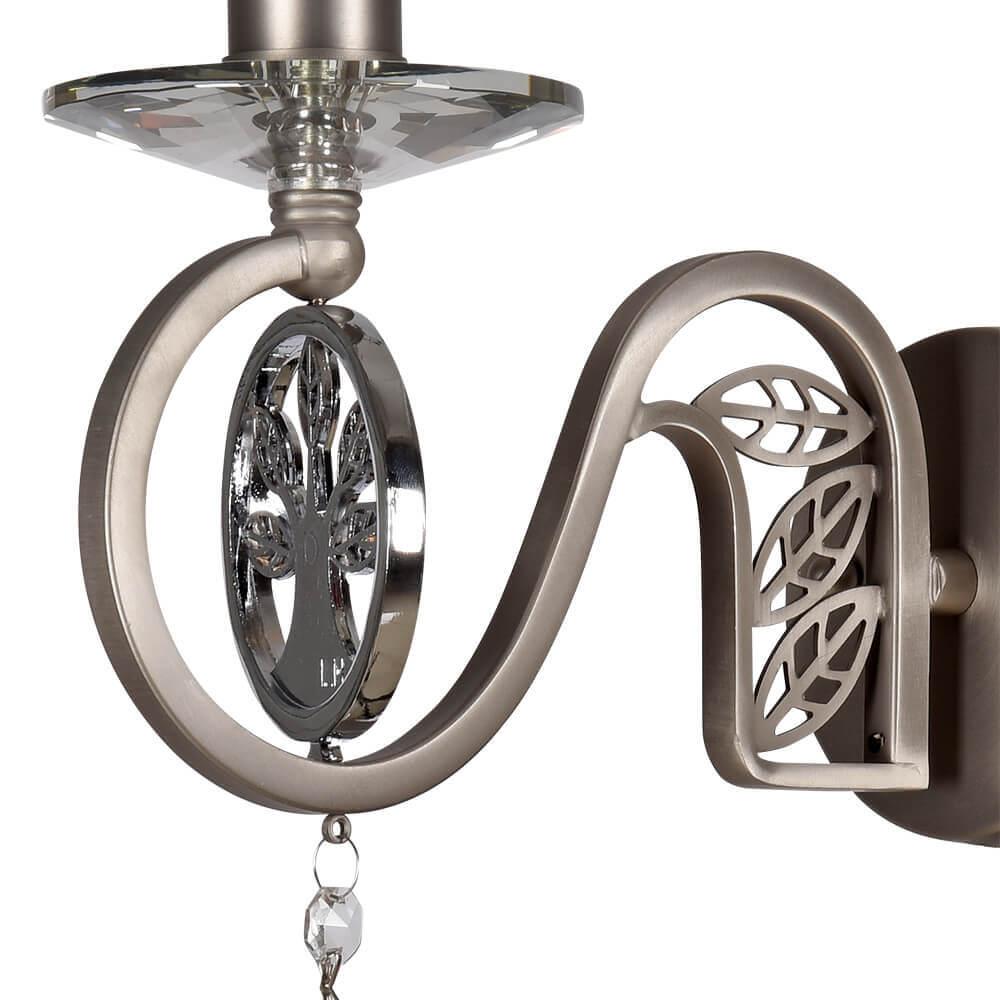 Бра металлическое хром "Ауэрель" 2031/1W-SNCR-CL LUMIEN HALL СВЕЧА 00-3929828 Серебро  - Вид №1