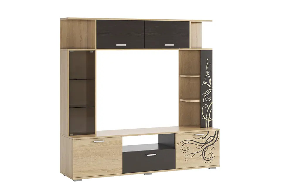 91369108 Модульная стенка Mebelson Ника 157x41x38 см ЛДСП цвет венге STLM-1098778