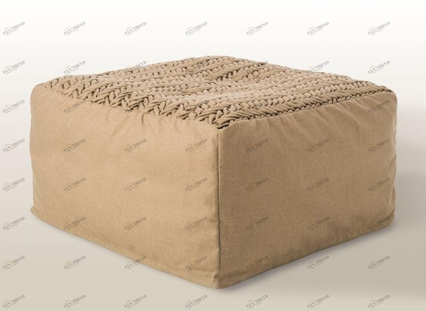 Warli Квадратный садовый пуф из акриловой ткани Site sun-id-1486843