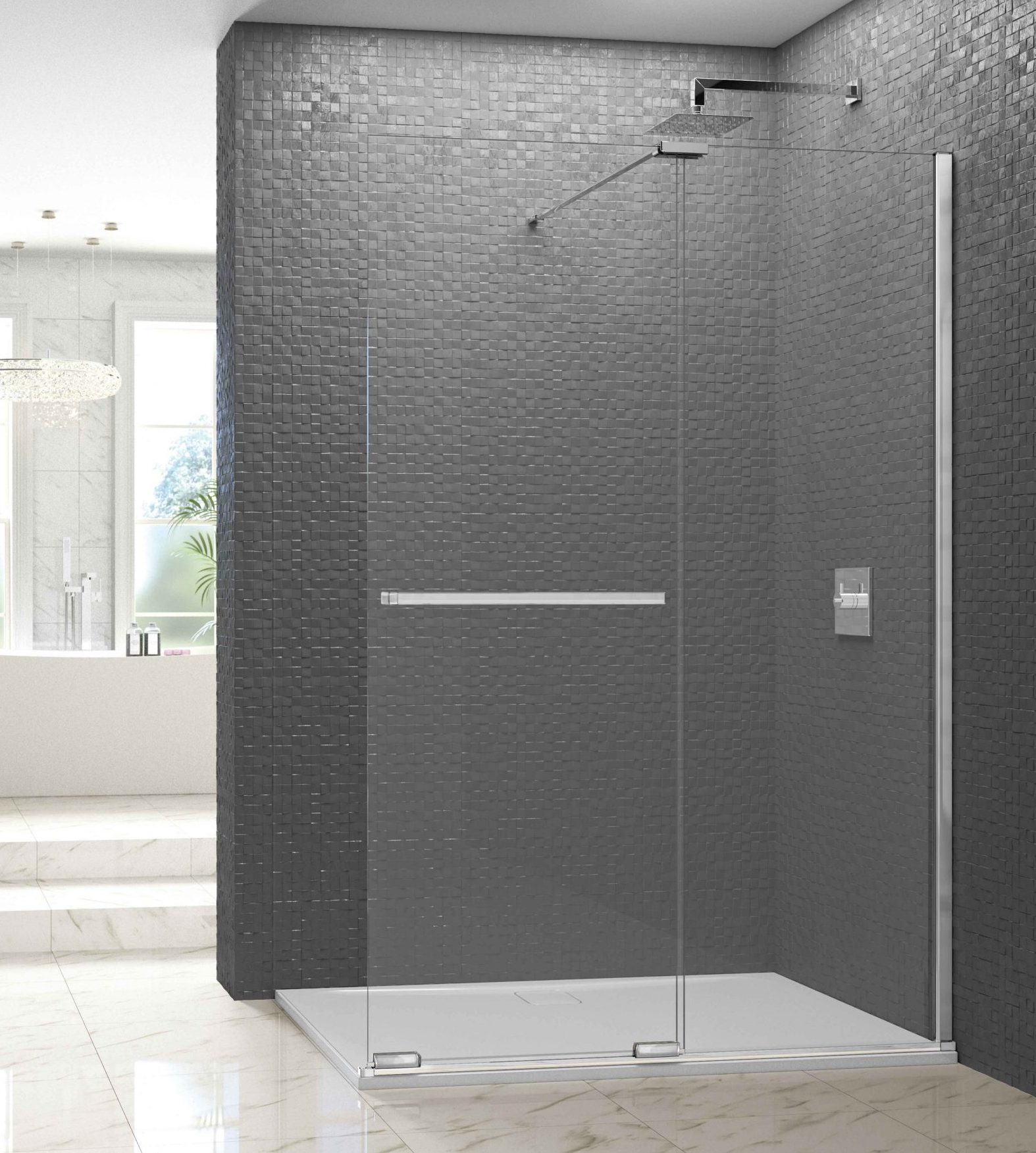 Душевая перегородка ARXFSL180SWE L or R Merlyn Arysto X Хромированный 