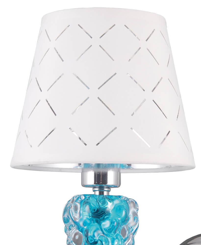 Бра металлическое с абажуром белое "Ланс" 1017/1W-CR-WT LUMIEN HALL ЛАНС 00-3929725 Белый;синий  - Вид №1