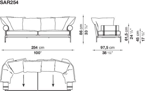 Угловой диван из ткани B&B Italia Атолл ARCH-00091854 - Вид №52