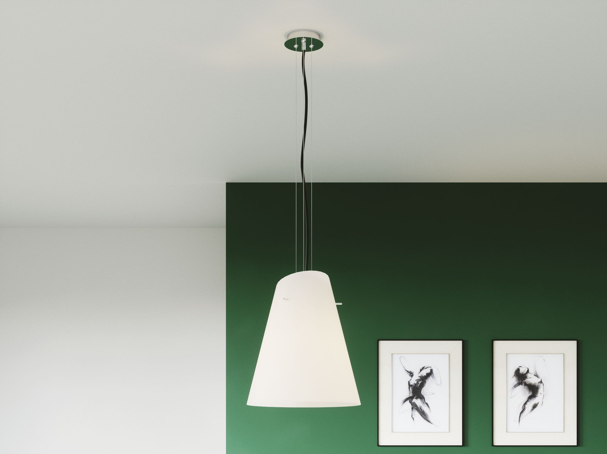 Подвесной светильник из опалового стекла Fan Europe Lighting Ambient Light Design ARCH-00144806