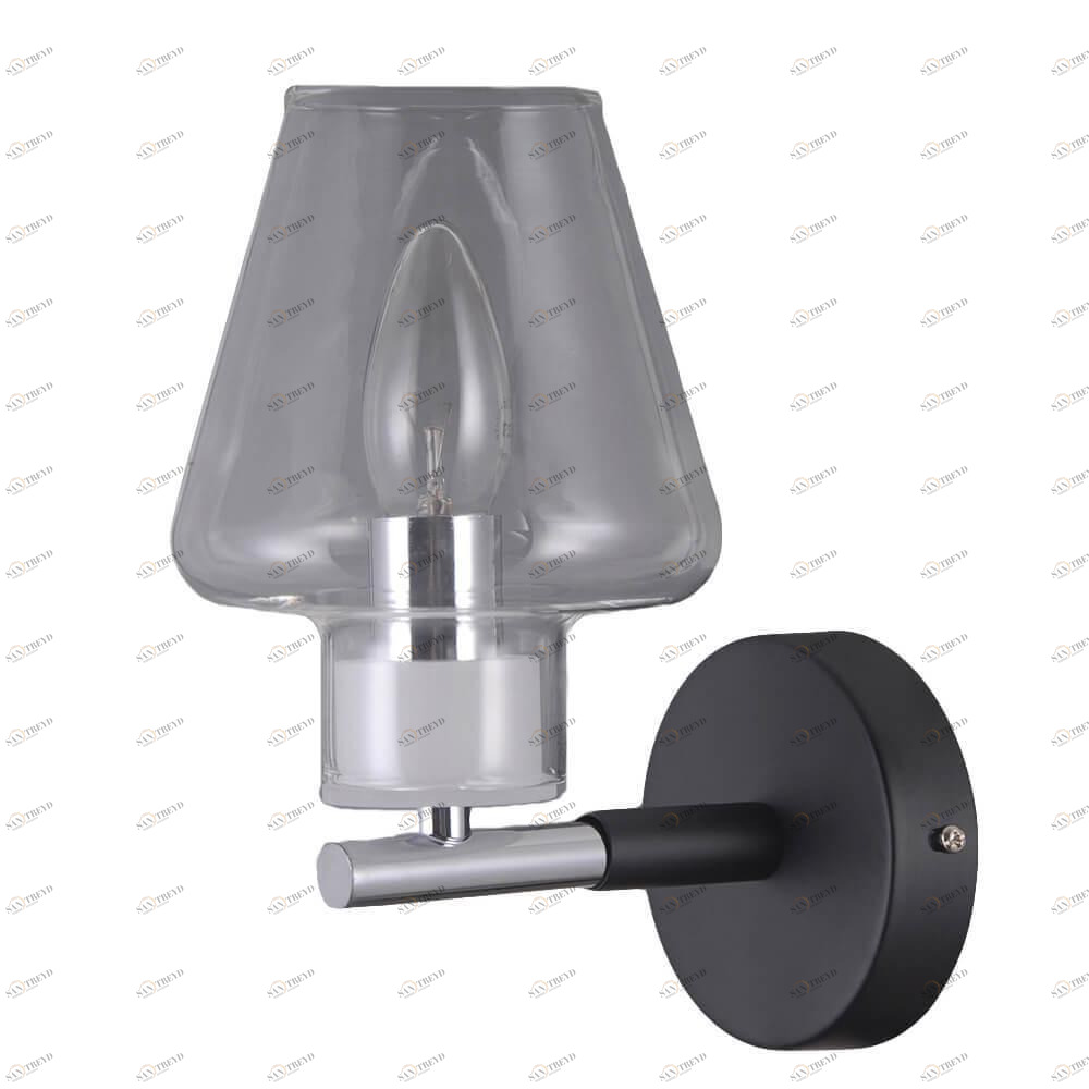 Бра со стеклянным плафоном черное "Горейн" 33075.02.13.01 LUMIEN HALL ГОРЕЙН 00-3930206 Прозрачный;черный 