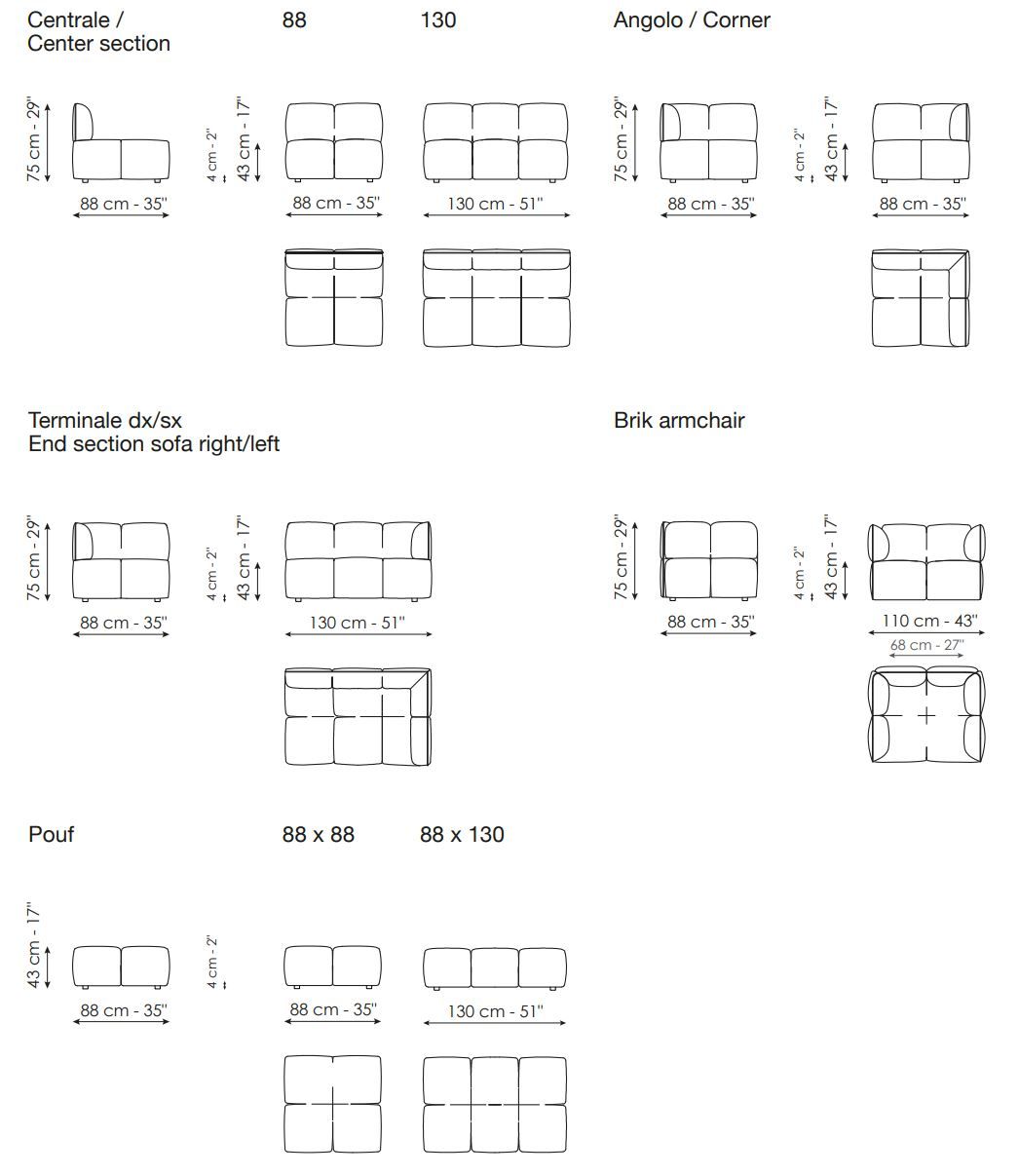 Кожаный модульный диван BONALDO Brik ARCH-00137692 - Вид №4