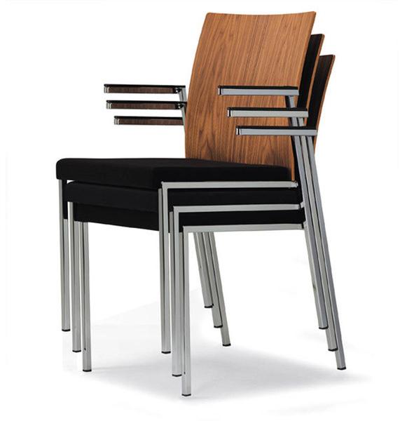 Brunner Штабелируемое кресло для ожидания из кожи с подлокотниками Milano sun-id-1403088 - Вид №1