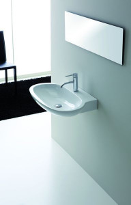 LB60 Подвесная раковина настенная круглая Neroceramica  белая