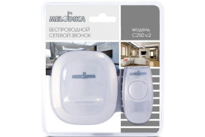 15870784 Сетевой звонок С250v.2 белый беспроводной 36 мелодий 4 уровня громкости влагозащитная кнопка 4606400420354 Мелодика