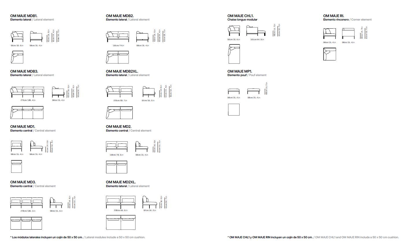 Модульный тканевый диван Omelette Editions Majestic ARCH-00045703 - Вид №15