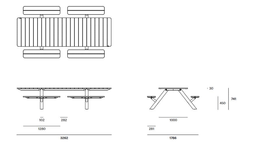 Прямоугольный стол для пикника из стали и дерева со встроенными скамейками Extremis Panigiri ARCH-00120350 - Вид №10