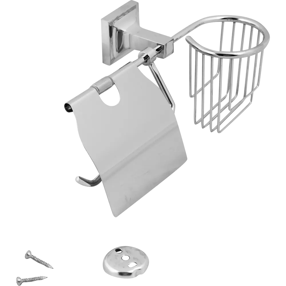 Держатель для туалетной бумаги и освежителя воздуха «Ладья» с крышкой цвет хром АКВАЛИНИЯ 88100 STLM-2156815 - Вид №3