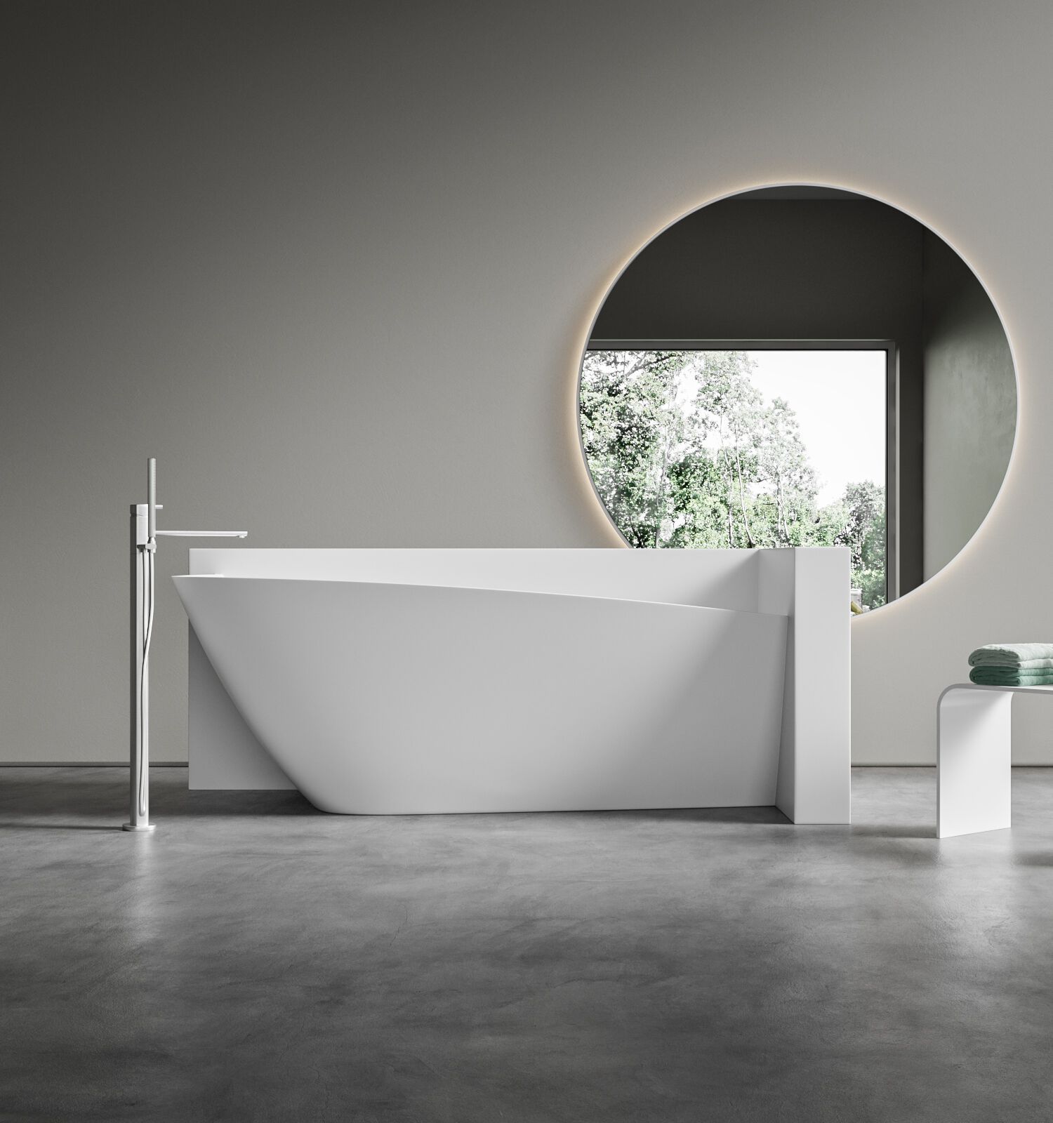 Настенное круглое зеркало Acquapazza Corian ® elements ARCH-00135299 - Вид №1