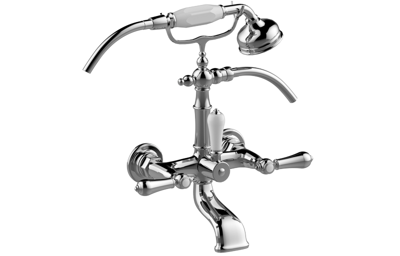 E-3852-LM34 Wall-mounted bath & shower mixer with hand shower set (ceramic handle) GRAFF Adley