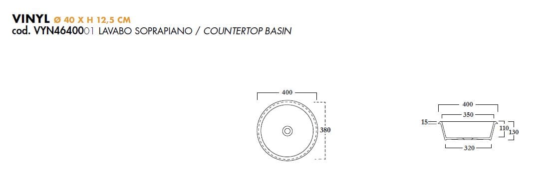 Керамическая круглая раковина для раковины Olympia Ceramica Vinyl ARCH-00026516 - Вид №1