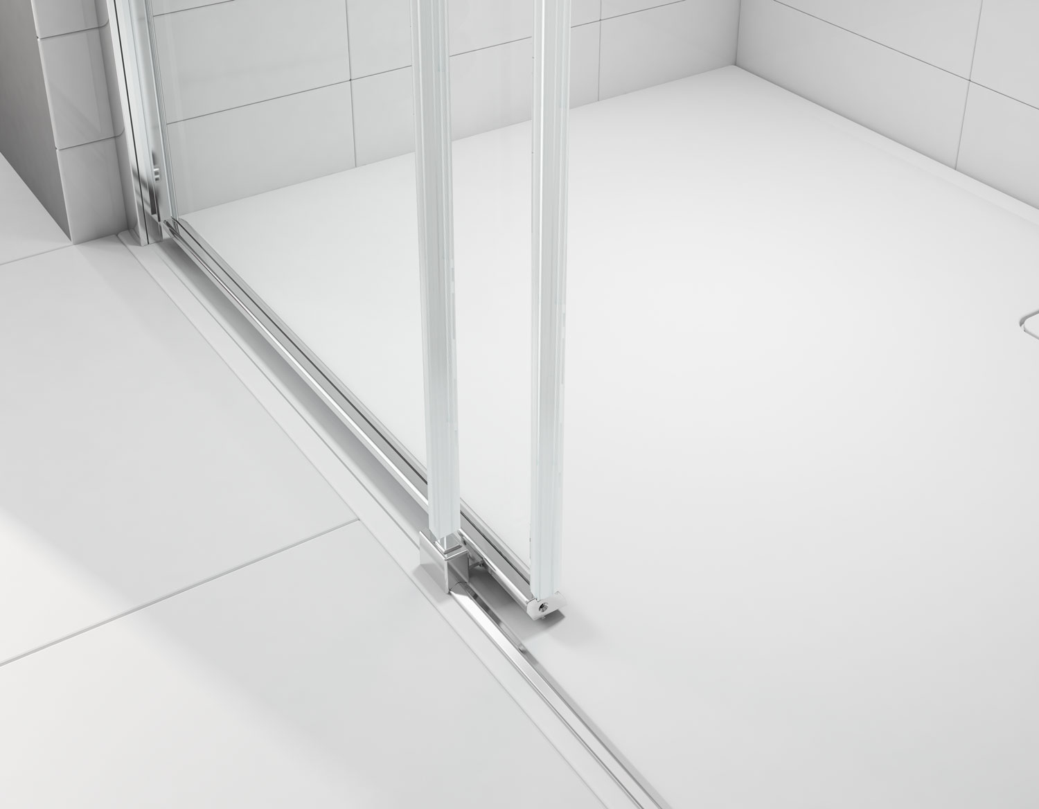 Торцевая панель для монтажа с дверью A0307E0 Merlyn Ionic Хромированный  - Вид №2