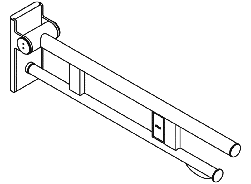 900.50.11040 Двойной шарнирный опорный рельс, конструкция a HEWI Stützen  - Вид №2