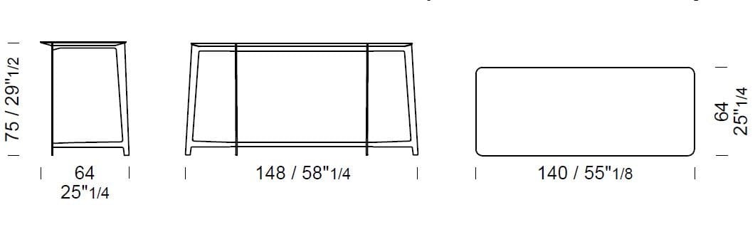 Прямоугольный мраморный стол Borzalino BSeries ARCH-00003328 - Вид №1