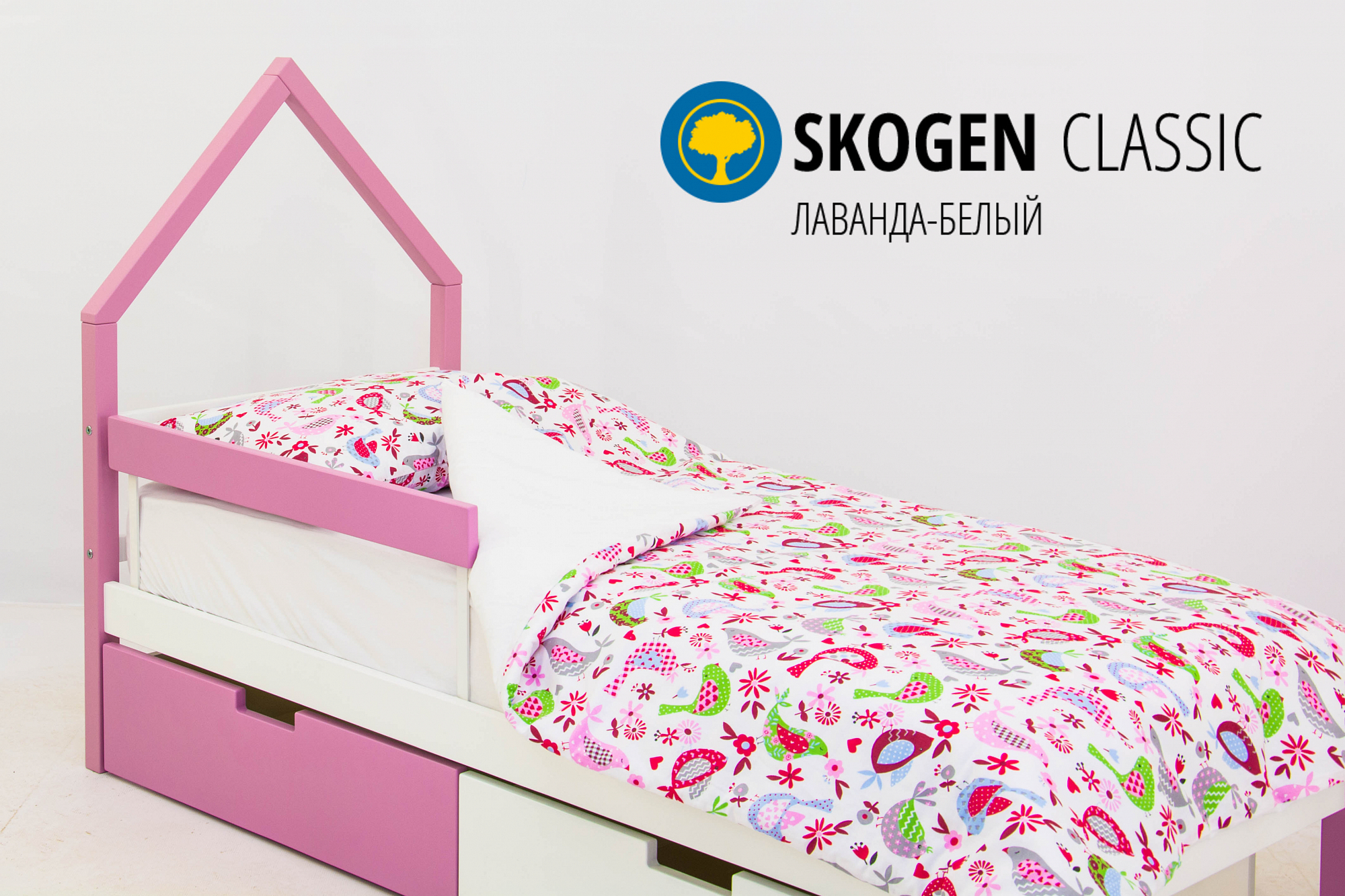 Детская кровать-домик мини Svogen лаванда, белая БЕЛЬМАРКО  326844 Белый;розовый Santreyd  - Вид №2