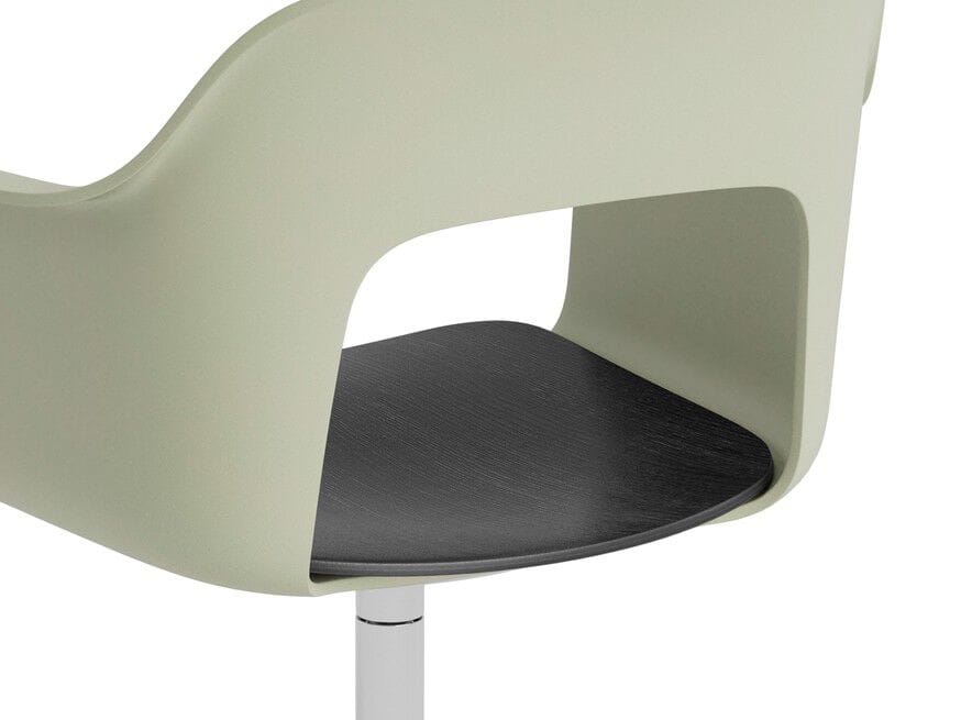 Вращающееся кресло с подлокотниками из полипропилена с деревянным сиденьем Hay макет ARCH-00049703 - Вид №1