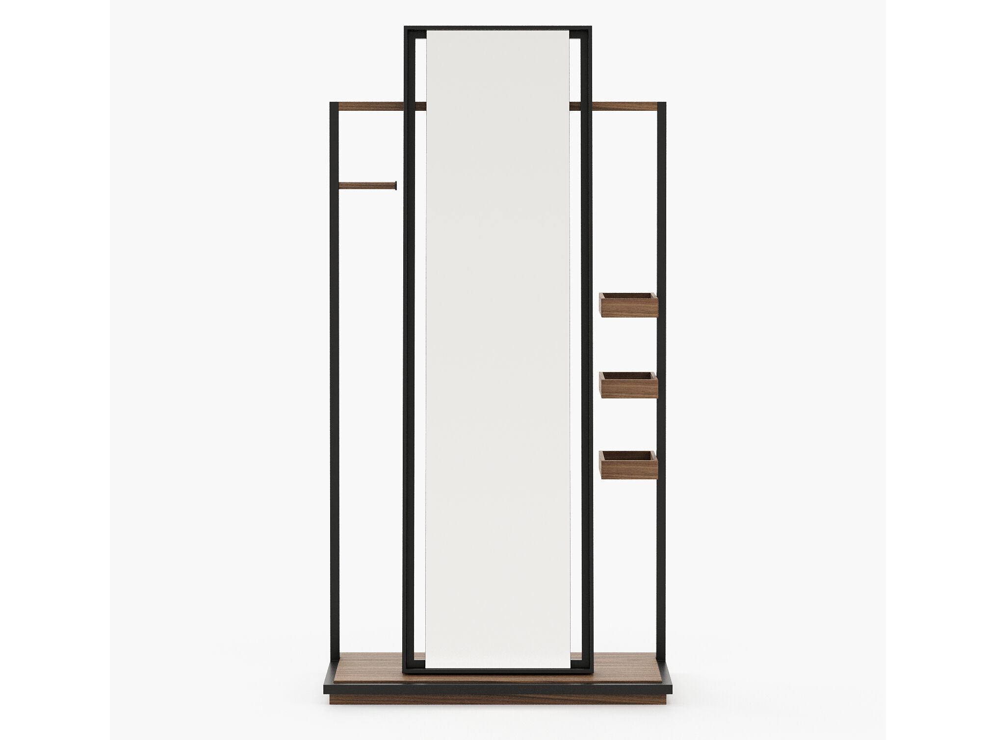 Деревянное и металлическое напольное зеркало с полкой Laskasas HERBERT ARCH-00012800