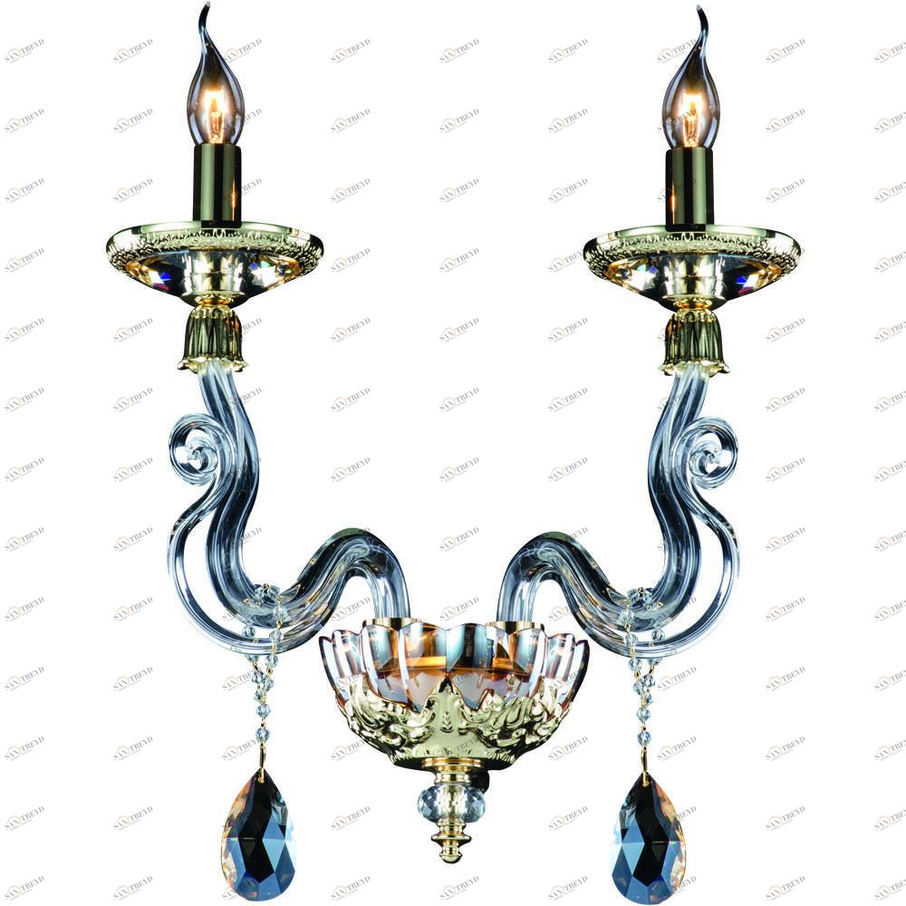 Бра Divinare Simona 5125/07 AP-2 DIVINARE СВЕЧА 077575 Золото;коричневый;прозрачный 