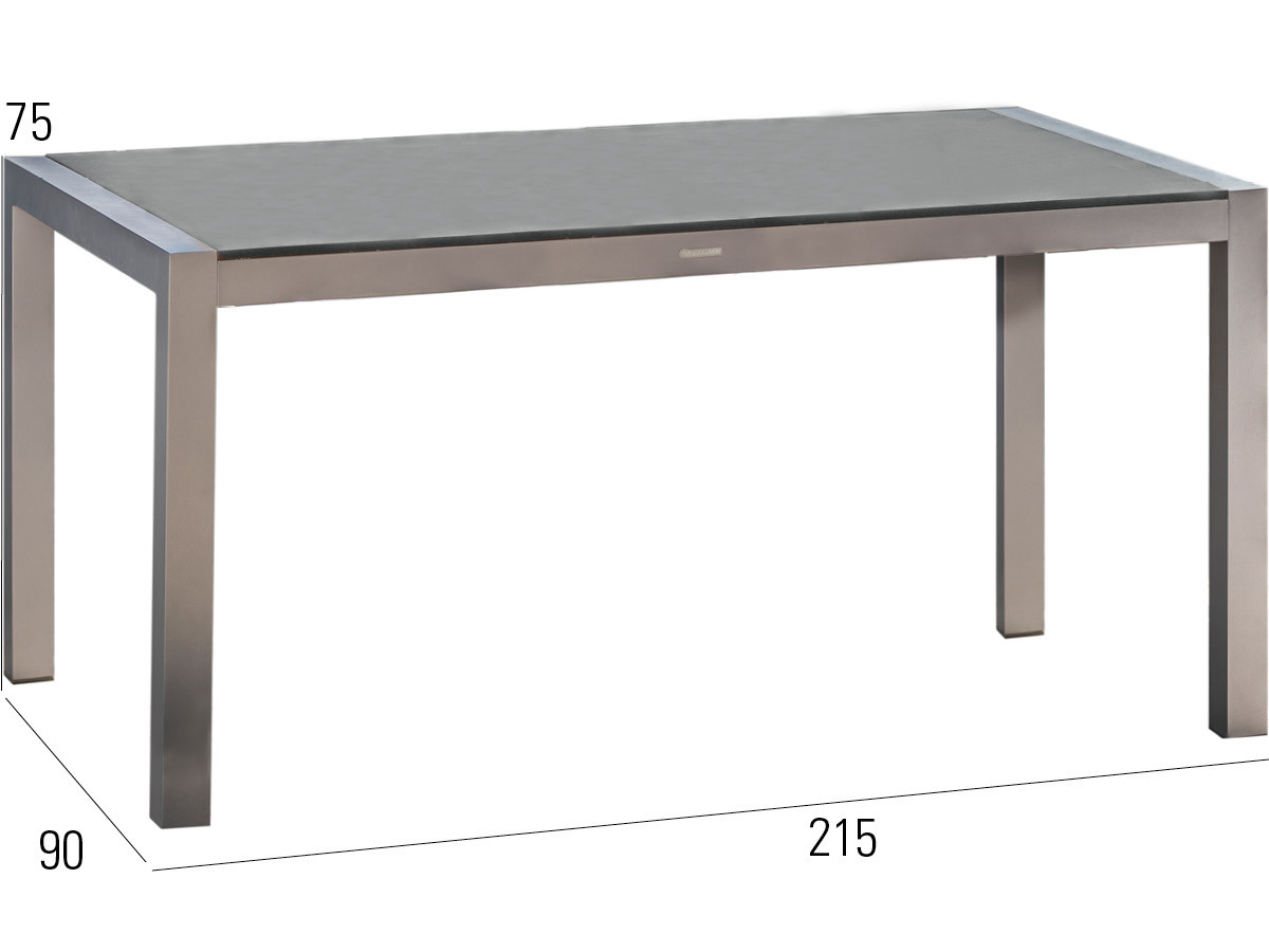 98.00.0862 Обеденный набор Brisbane из нержавеющей стали, 9 предметов. - включая 8 кресел из нержавеющей стали Brisbane / Resysta Stone Grey + 1 стол из нержавеющей стали Kennedy 90 × 215 Mbm  - Вид №2