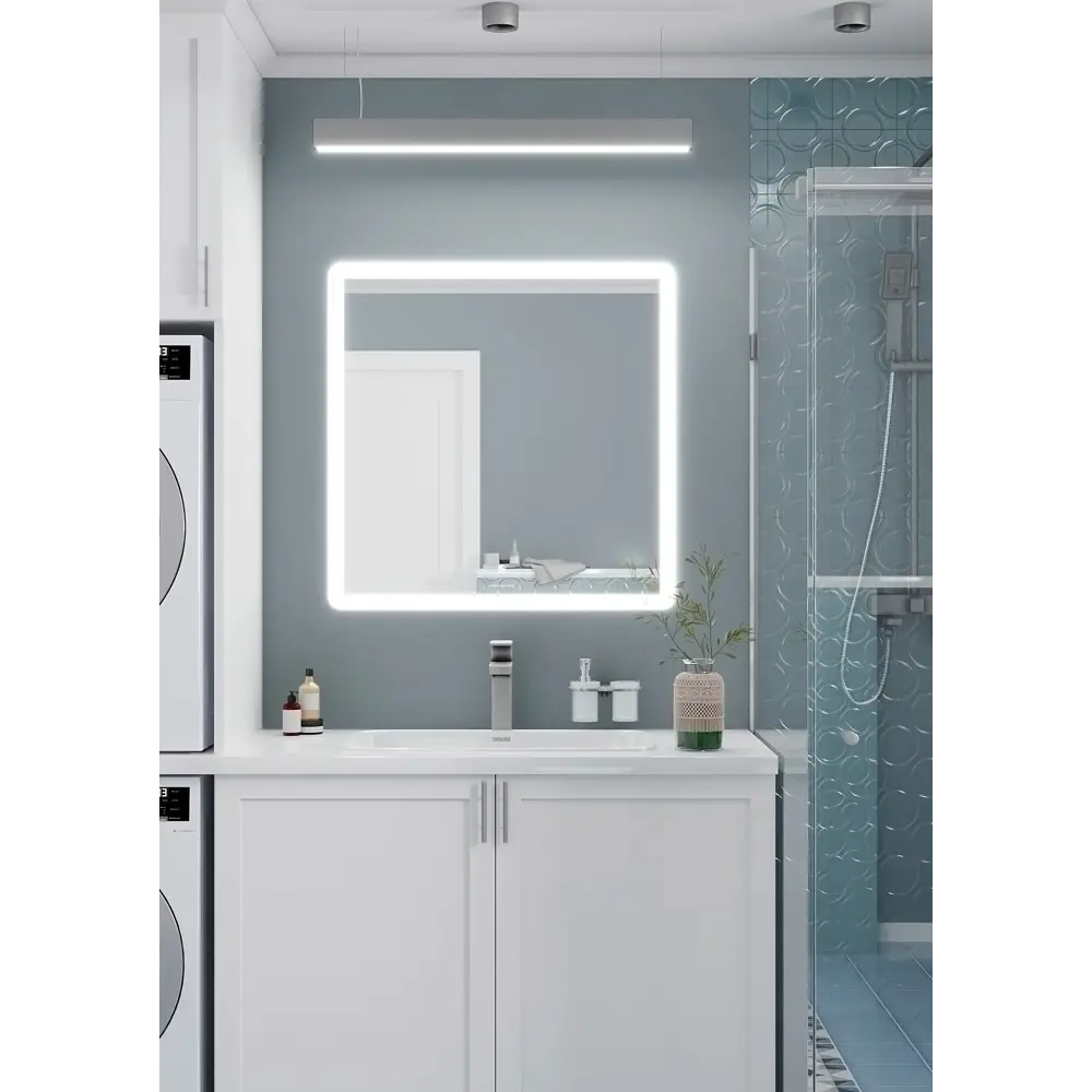 Зеркало для ванной Omega Glass Тип 1 SD31 с подсветкой 80x80 см квадратное STLM-2058330 - Вид №1