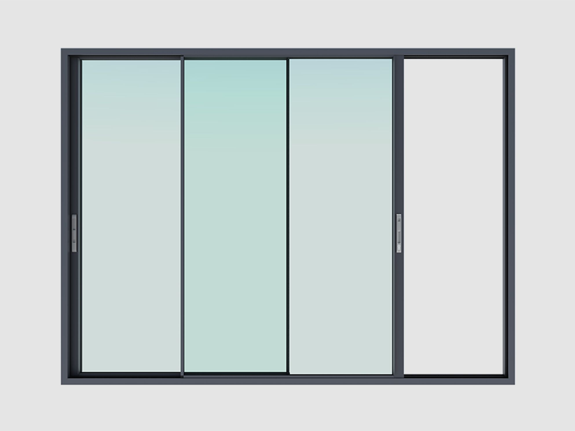 Алюминиевое раздвижное окно QFORT Панорама ARCH-00072067