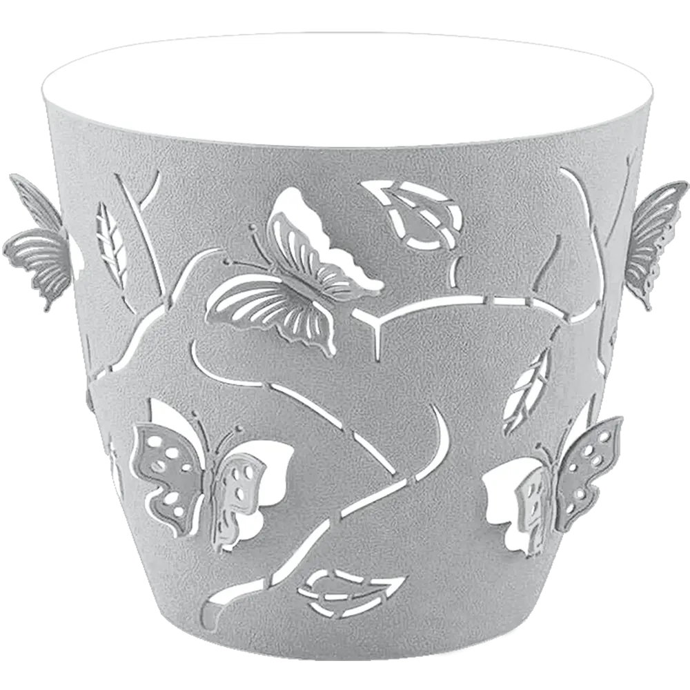 Горшок Plast Team Butterflies ø 115 мм 0.7 л серый Santreyd STLM-2046278 - Вид №3