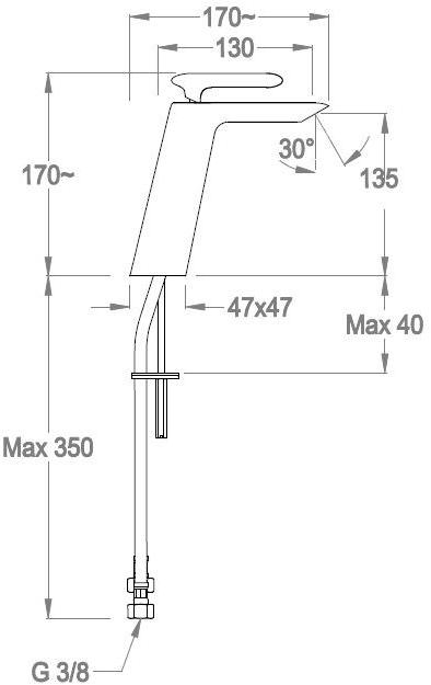 Fir Italia Смеситель для умывальника, однорычажный, без сливного крана Dynamica 88 8815322 - Вид №1