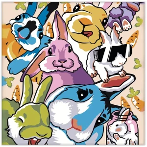 Картина на холсте Кролики 30x30 см