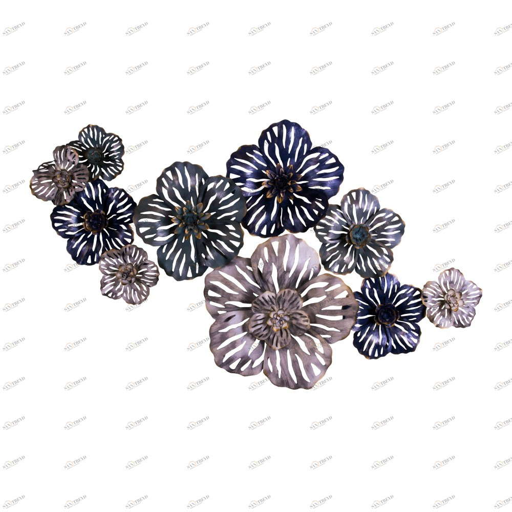 Панно для декорирования стен из металла| цветы fabulous 150*75см. EVENHOME ДИЗАЙНЕРСКИЕ 129706 Синий 