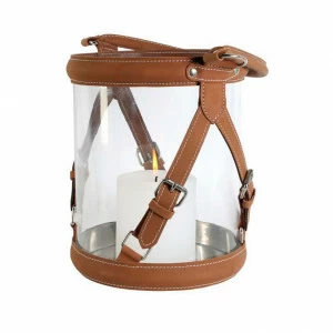 Подсвечник-фонарь стеклянный коричневый Equestrian Large от Eichholtz EICHHOLTZ  246114 Коричневый;прозрачный