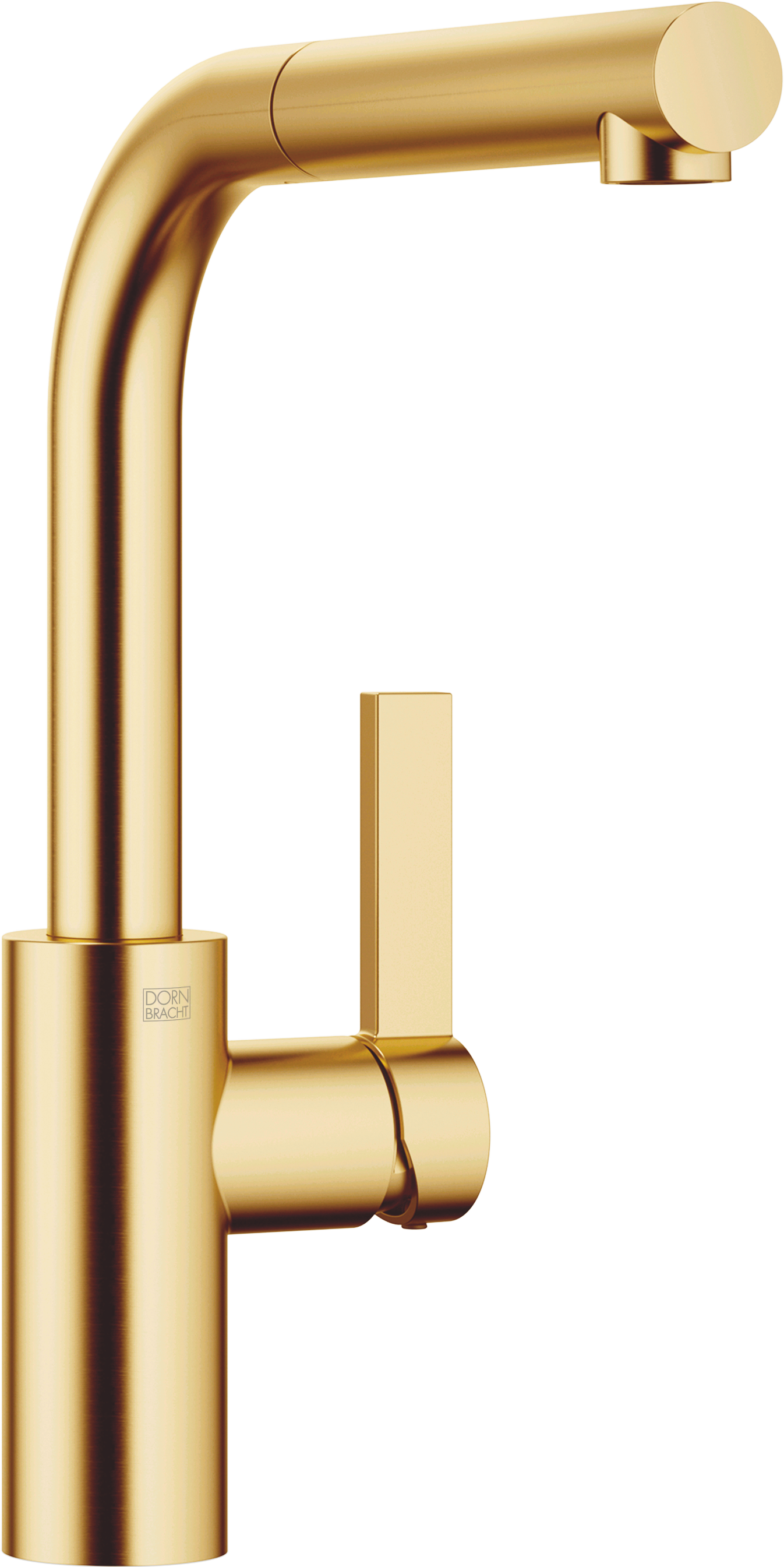 ELIO Смеситель однорычажный, выдвижной - матовая дюрабрасс (23-каратное золото)