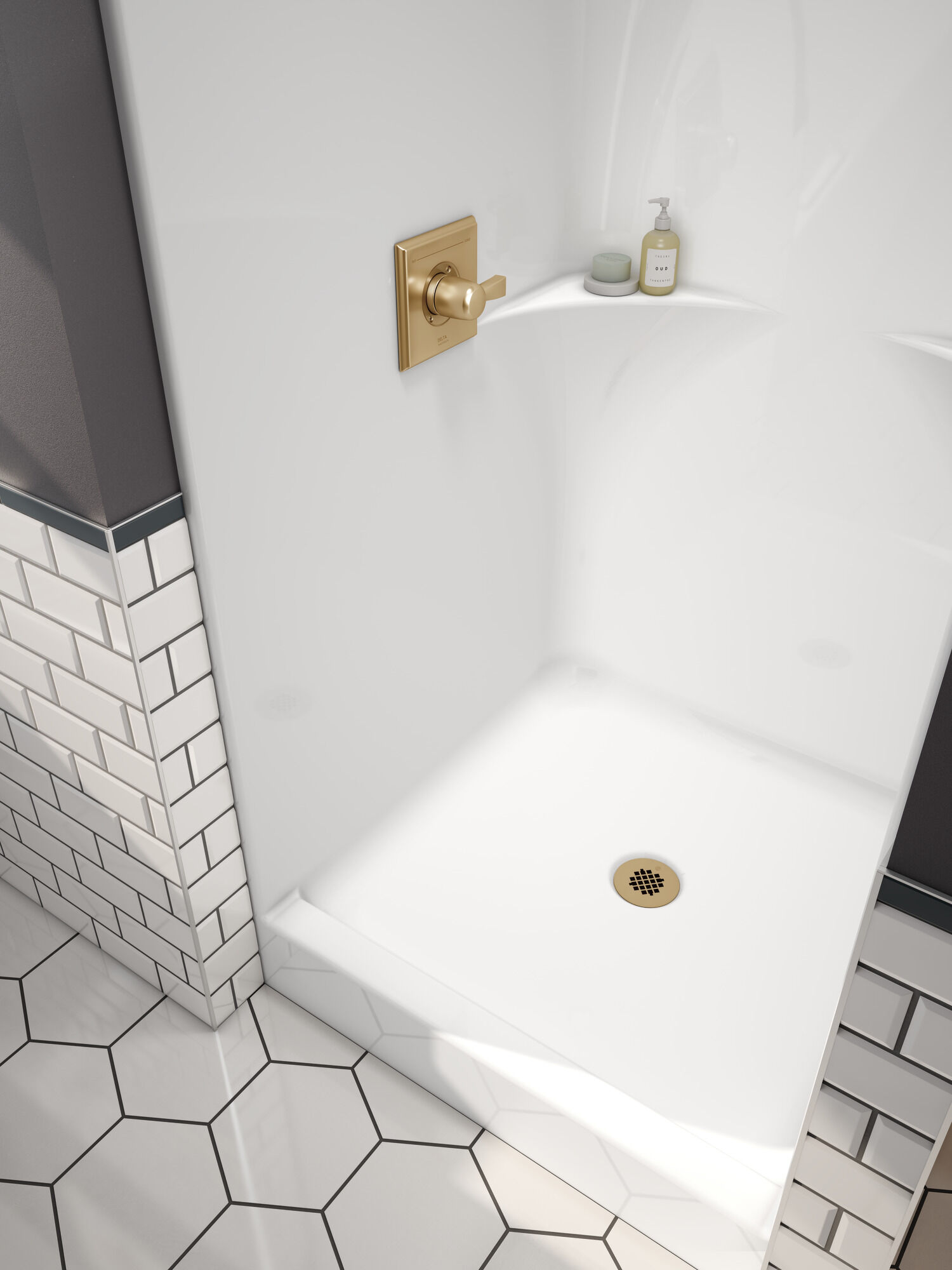 Цельный душ 36 x 37 дюймов Delta Faucet 213637AC00 - Вид №2