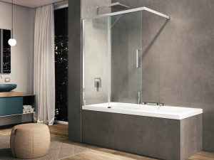 Стеклянная раздвижная стена для ванны