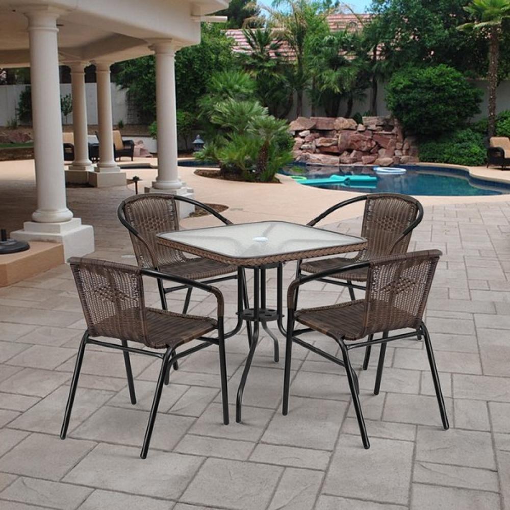 TLH-037BR2/070SR-70х70 R-05 Brown 4Pcs Комплект мебели Асоль-3 TLH-037BR2/070SR-70х70 R-05 Brown (4+1) Afina 