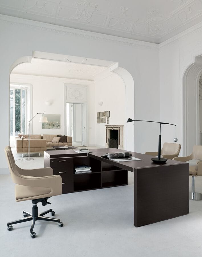 Деревянный угловой рабочий стол с ящиками i 4 Mariani ARCH-00129879 - Вид №5