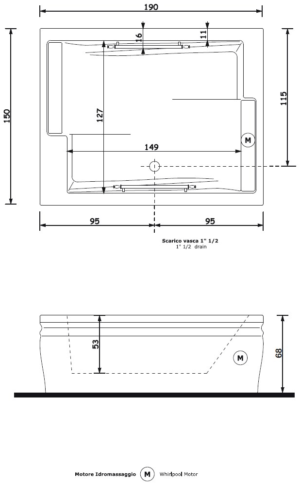 Gruppo Treesse 2-х местная гидромассажная ванна с хромотерапией Vasche in stile classico sun-id-1486619 - Вид №4
