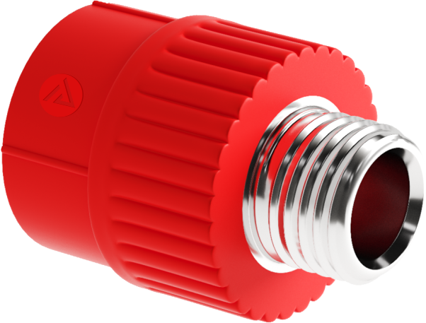 90434996 Муфта комбинированная противопожарная Ø25x3/4" НР цвет красный STLM-0224723 BLOCKFIRE