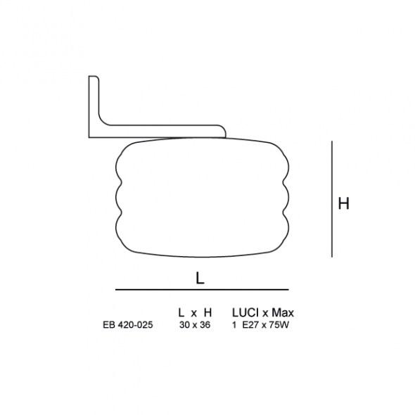 Siru Настенный светильник для улицы из муранского стекла Terra Eb 420-025 - Вид №1