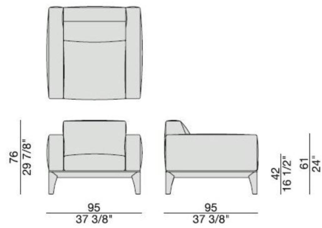 Porada Кожаное кресло с подлокотниками Iron sun-id-1422468 - Вид №4
